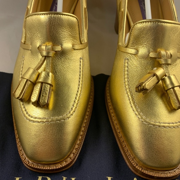 Ralph Lauren Purple Label Vayden Gold Box Calf - Picture 2 of 4